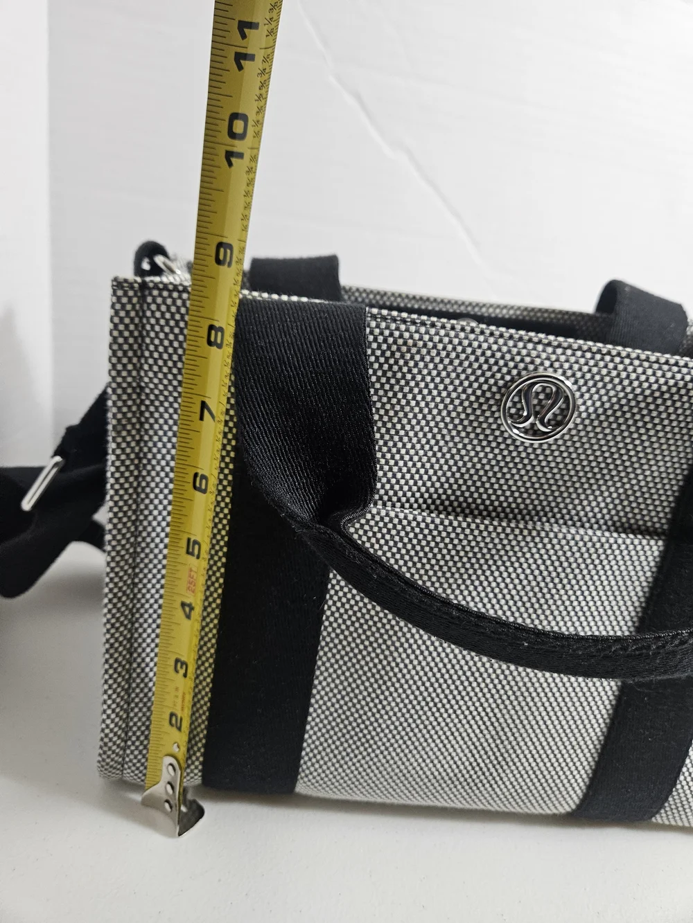 lululemon athletica Black & White Canvas Tote with Strap